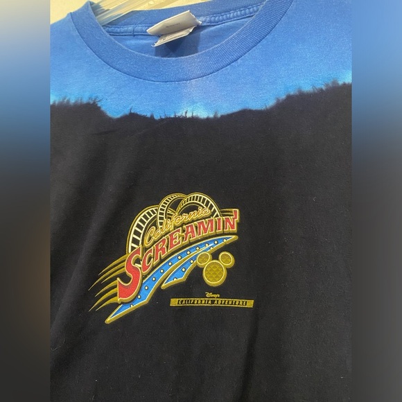 Vintage Disney California Adventure Screamin Tie Die Long Sleeve Blue Mens M - Picture 3 of 4